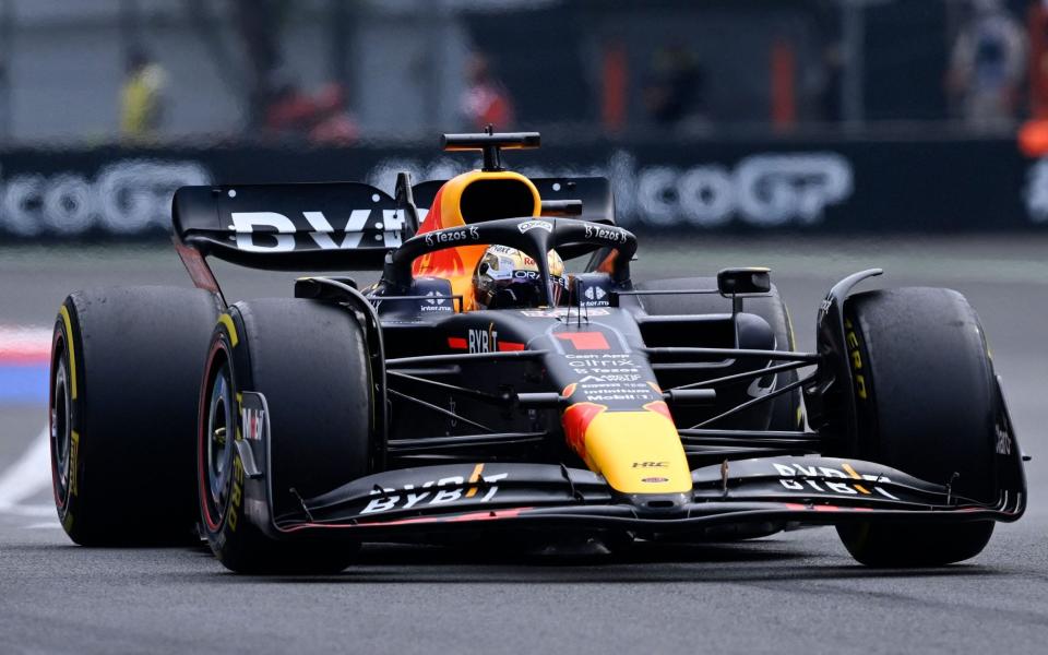  Red Bull Racing's Dutch driver Max Verstappen races during the Formula One Mexico Grand Prix at the Hermanos Rodriguez racetrack in Mexico City on October 30, 2022. - AFP