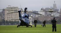 <p>Emergency officials arrive by helicopter at Pier A Park near the Hoboken Terminal following a train crash, Thursday, Sept. 29, 2016, in Hoboken, N.J. (AP Photo/Julio Cortez) </p>