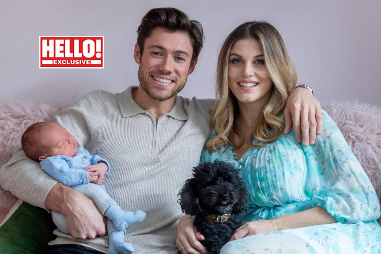 <p>Ashley James and boyfriend Tom Andres with baby Alfie </p> (PA)