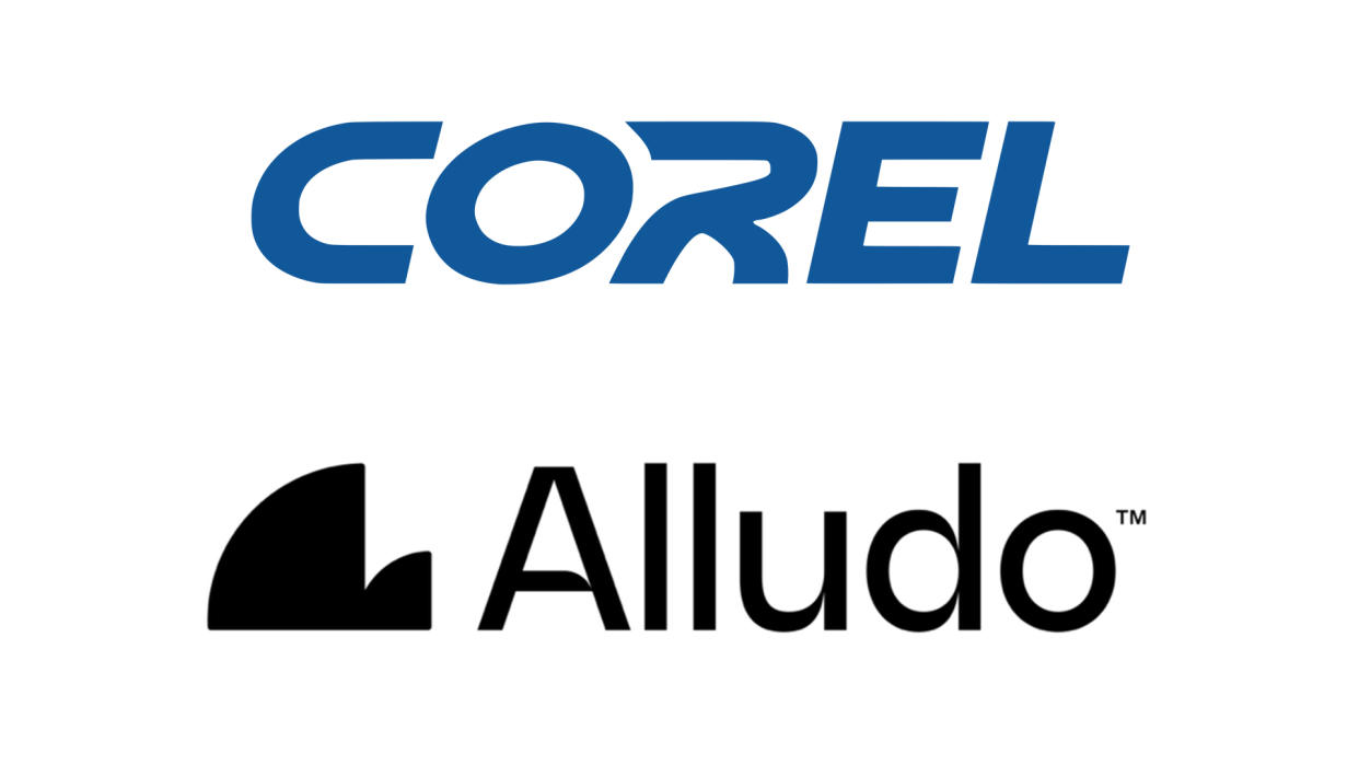  Corel logo and Alludo logo 