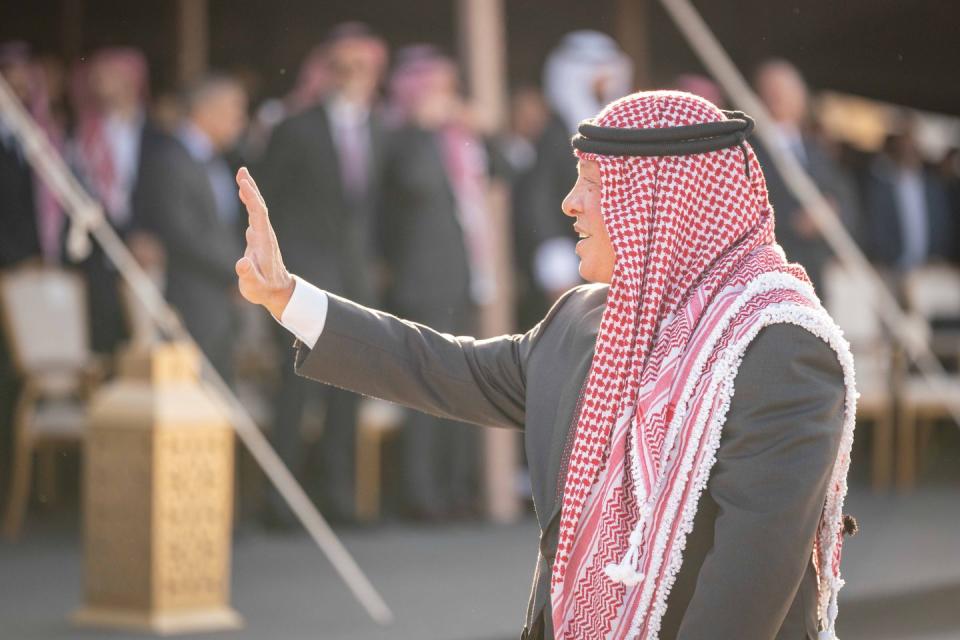 from the dinner banquet held by his majesty king abdullah ii on the occasion of his royal highness crown prince al hussein’s wedding at madareb bani hashem, at the royal hashemite court