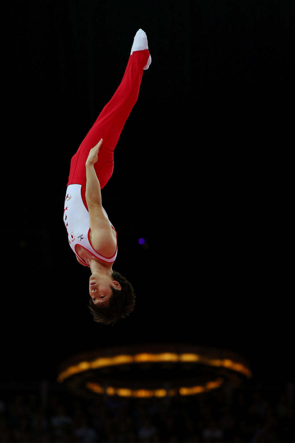 LONDON, ENGLAND - AUGUST 03: Massaki Ito of Japan competes on the Men's Trampoline during Day 7 of the London 2012 Olympic Games at North Greenwich Arena on August 3, 2012 in London, England. (Photo by Cameron Spencer/Getty Images)