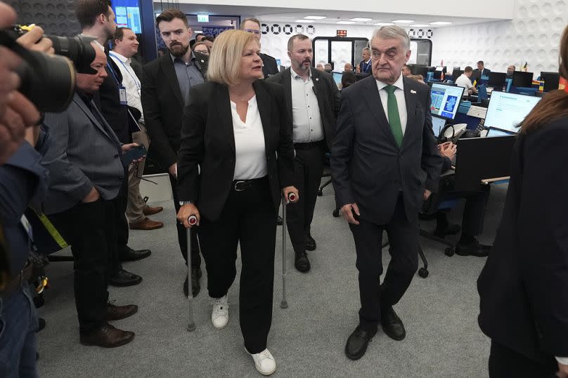 German Federal Minister of the Interior Nancy Faeser arrives at the opening of the International Police Cooperation Center (IPCC) in Neuss, 10 June 2024