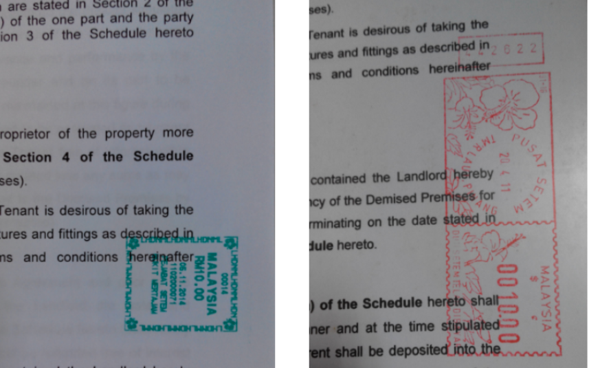 Stamped Tenancy Agreement