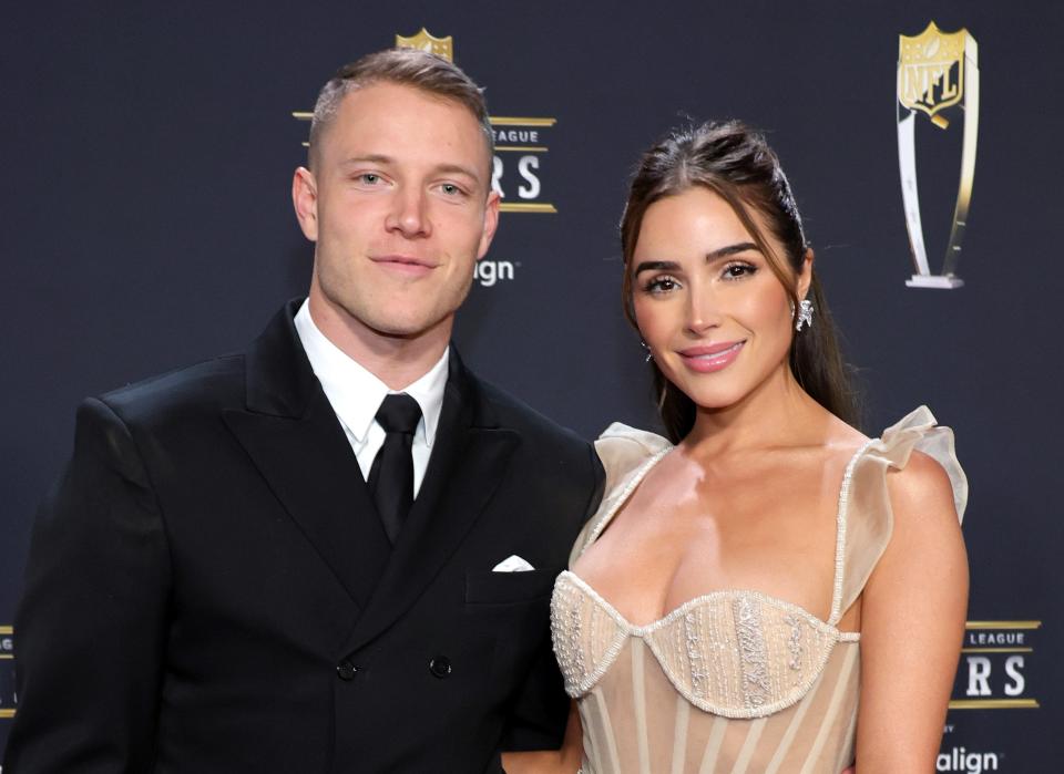 Model and influencer Olivia Culpo and her fiance, NFL running back Christian McCaffrey.