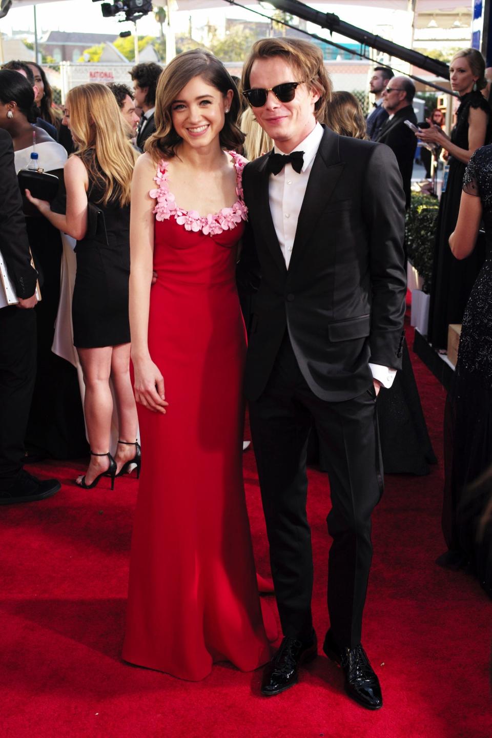 Natalia Dyer and Charlie Heaton at the SAG Awards in California on January 29, 2017.