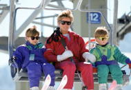 <p><strong>Princess Diana</strong>, an avid skier, alongside sons<strong> William and Harry in Lech, Austria </strong>on April 10, 1991.</p>