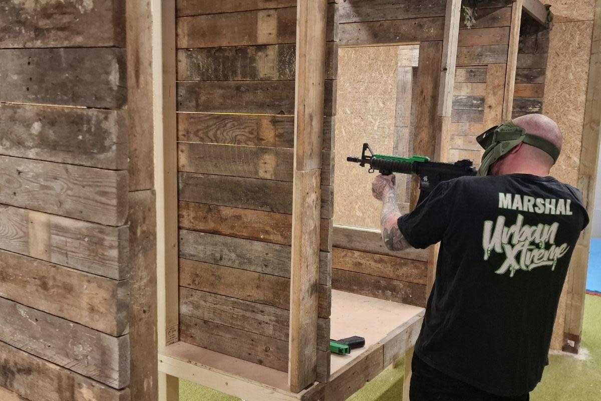 New - a member of the Urban Xtreme team using the new airsoft lanes <i>(Image: Urban Xtreme)</i>