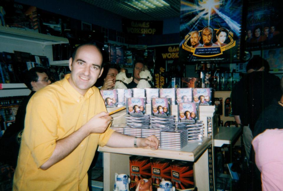 Nicholas Briggs (creative director of Big Finish) at the launch of the first release at the 10th Planet store in London. (Big Finish)
