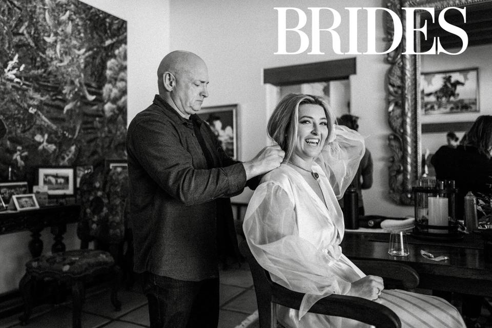Claudia Kelly and Mark Sundman wedding in Brides magazine