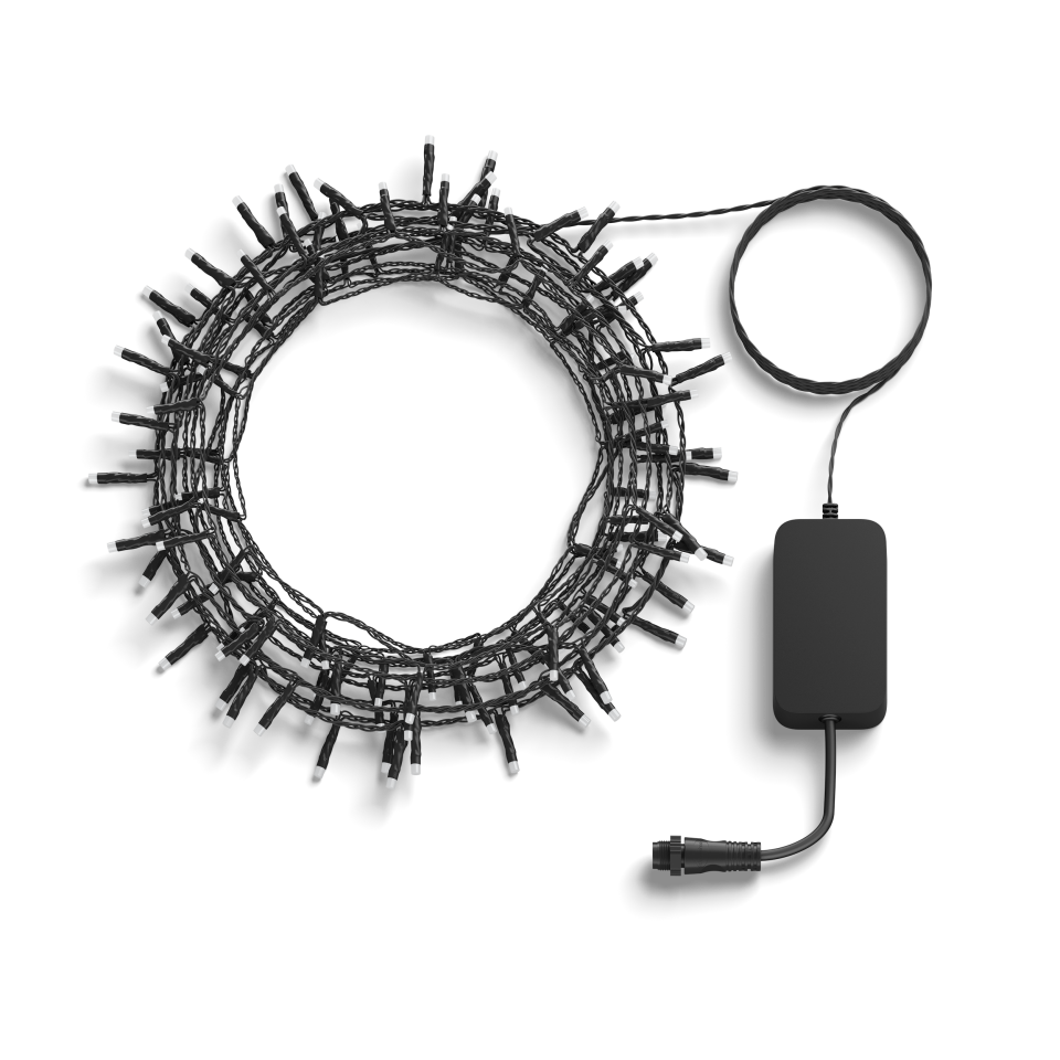 This image shows the Philips Hue Festavia String Lights curled up. 