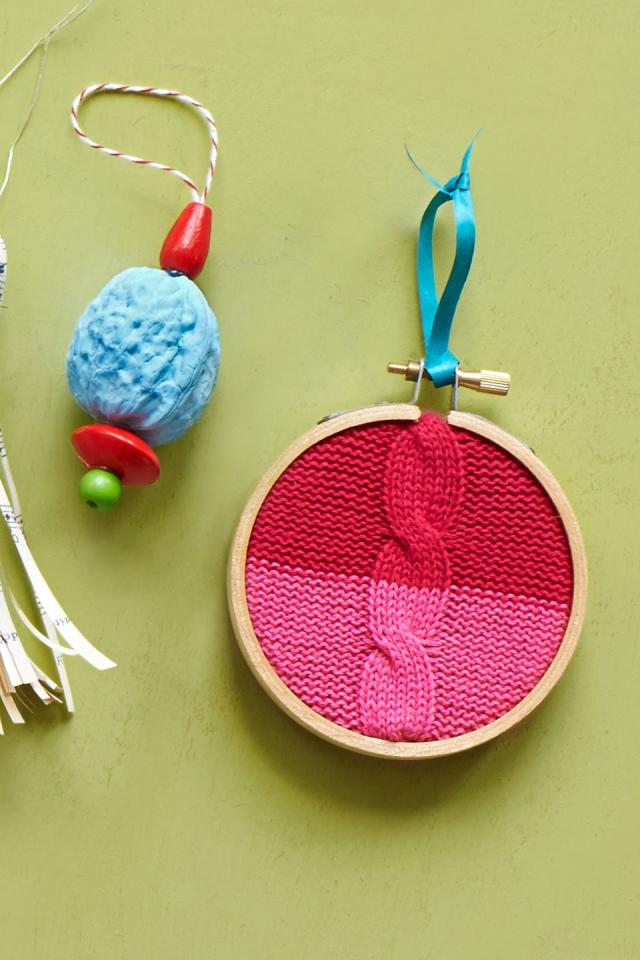 Winter Greenery Embroidery Hoop Ornaments DIY Tutorial - Lia Griffith