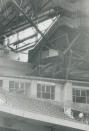 November 10, 1989: Site of tragedy: A platform that gave way dangles from the roof of the SkyDome as the Toronto Argonauts watch at practice yesterday. One worker was killed; another was admitted to hospital and a third escaped after clinging to scaffolding. (Photo by Colin McConnell/Toronto Star via Getty Images)