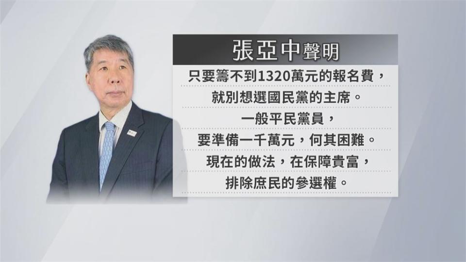黨主席選舉增1320萬門檻！　張亞中：排除庶民參選權　連勝文、朱立倫：尊重黨中央
