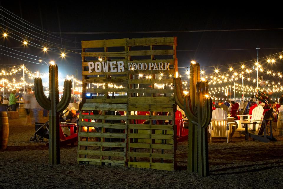 A view of the entrance to the Power Food Park in Mesa on Nov. 20, 2021.