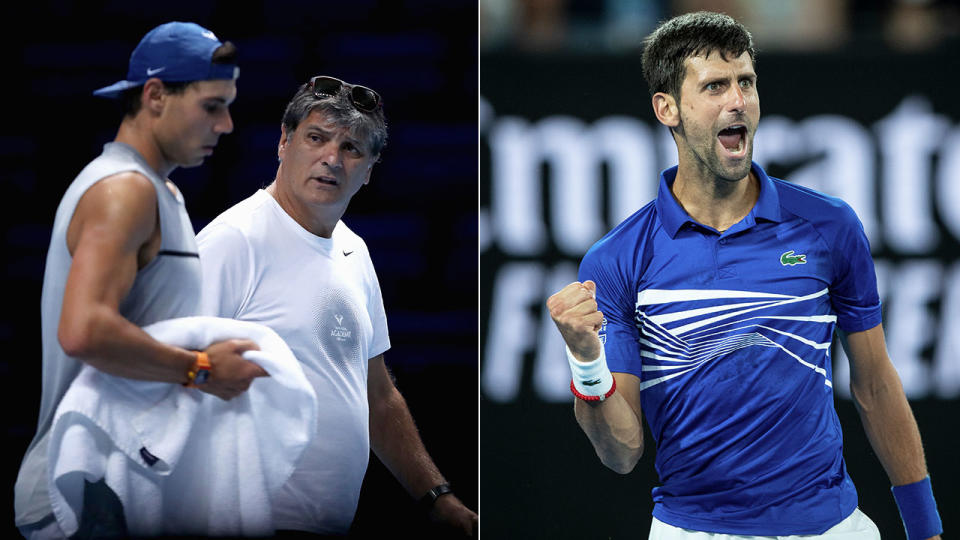 Toni Nadal believes Djokovic is near-impossible to beat in the form he’s in. Pic: Getty
