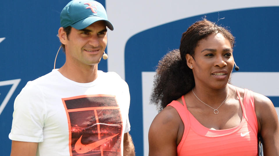Roger Federer and Serena Williams in 2015. (Photo by Uri Schanker/FilmMagic)