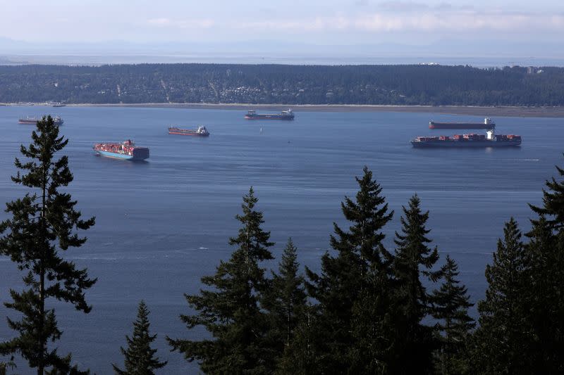 Ships anchor in English Bay