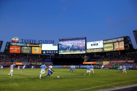 Jun 13, 2015; New York, NY, USA; General view of the game between the New York City FC and the Montreal Impact at Yankee Stadium. New York City FC won 3-1. Mandatory Credit: Anthony Gruppuso-USA TODAY Sports