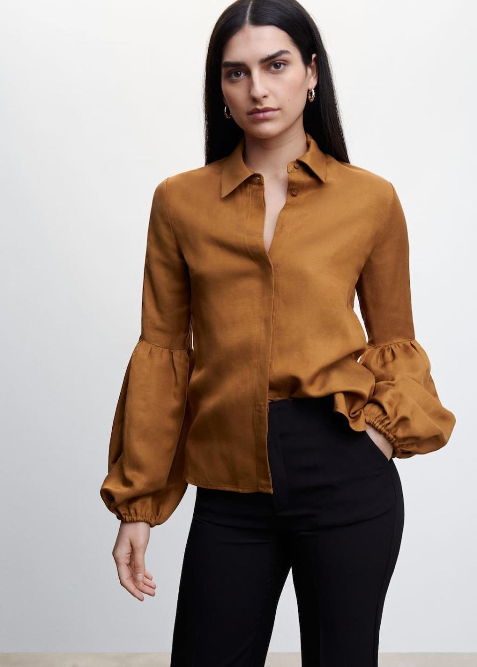 Mango Puff Sleeves Blouse