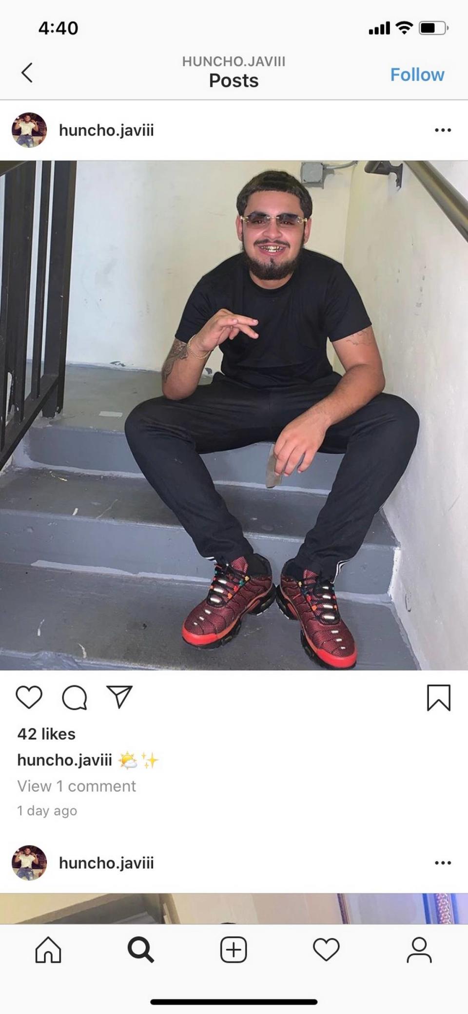 An Aug. 12 post on what police say is Javier Quintero’s Instagram page. Quintero, accused of using Instagram and social media to pimp a 14-year-old girl, was arrested hours after this post.