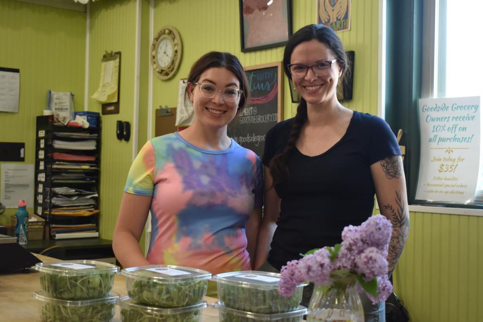 Staff/volunteer Lauren Koch (left) and Interim Manager Alyssa Seifert (right) at Goodside Grocery Co-op, as seen, June 2, 2023, in Sheboygan, Wis.