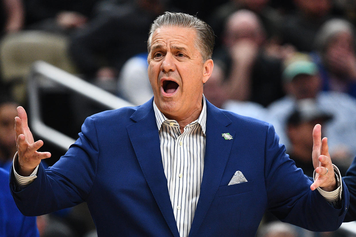 John Calipari and Kentucky are headed home early from the NCAA tournament yet again. (Joe Sargent/Getty Images)