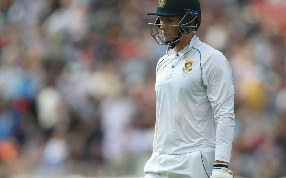 Rassie van der Dussen walks off after being dismissed by Ben Stokes - Lindsey Parnaby/AFP