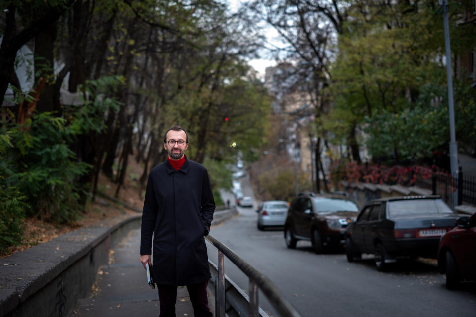 Investigative reporter and former parliamentarian, Serhiy Leshchenko in Kiev, Ukraine on October 29, 2019. (Photo: Agron Dragaj for Yahoo News)