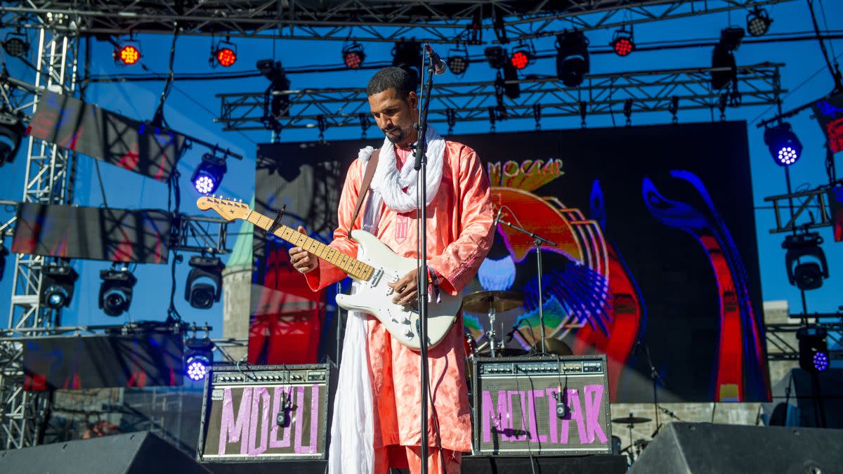  Mdou Moctar performs on the Hydro Quebec stage at Place D'Youville during Day 4 of the 52nd Festival D'été Quebec (FEQ2019) on July 7, 2019 in Quebec City, Canada. 