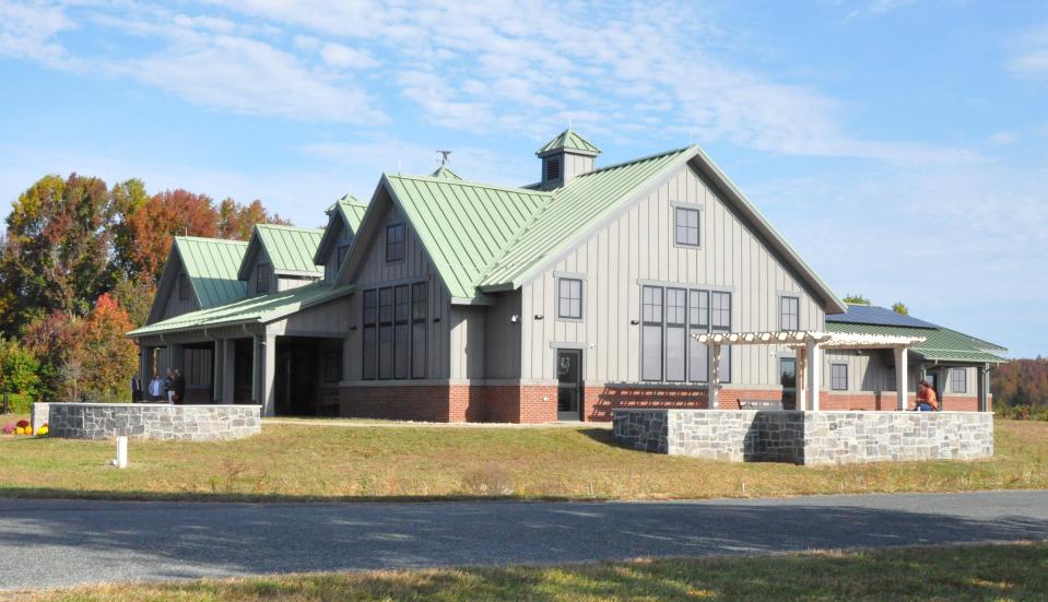 The new visitors center at Bombay Hook National Wildlife Refuge near Smyrna is expected to open later this fall. A sneak peek and ribbon-cutting ceremony was held Friday, Oct. 27, 2023 for state and federal leaders, staff, and volunteers from the Friends of Bombay Hook.