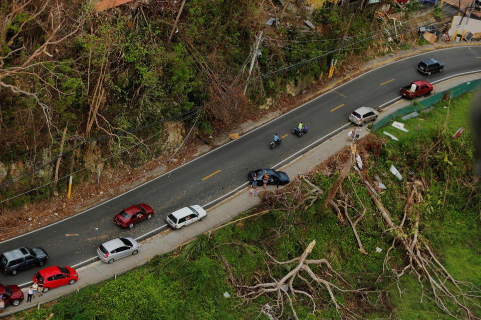 Road damaged in Puerto Rico