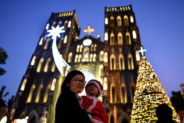 Celebrations at St. Joseph's cathedral in the Vietnamese city of Hanoi on Christmas Eve