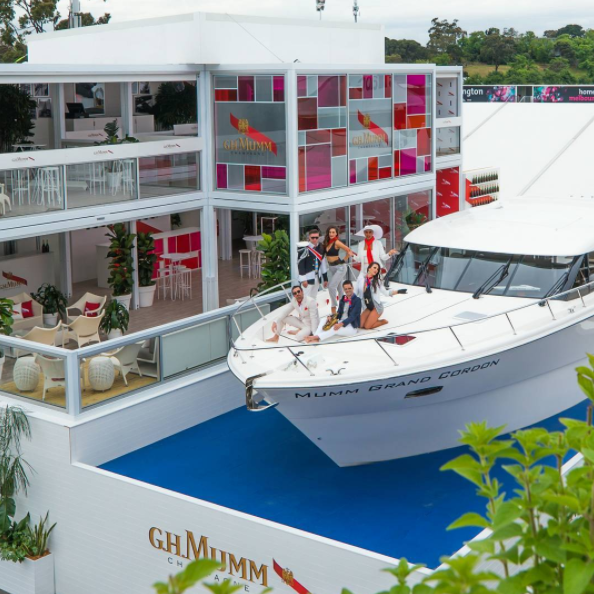 The Mumm marquee has a $2.2 million yacht parked outside. Photo: Instagram