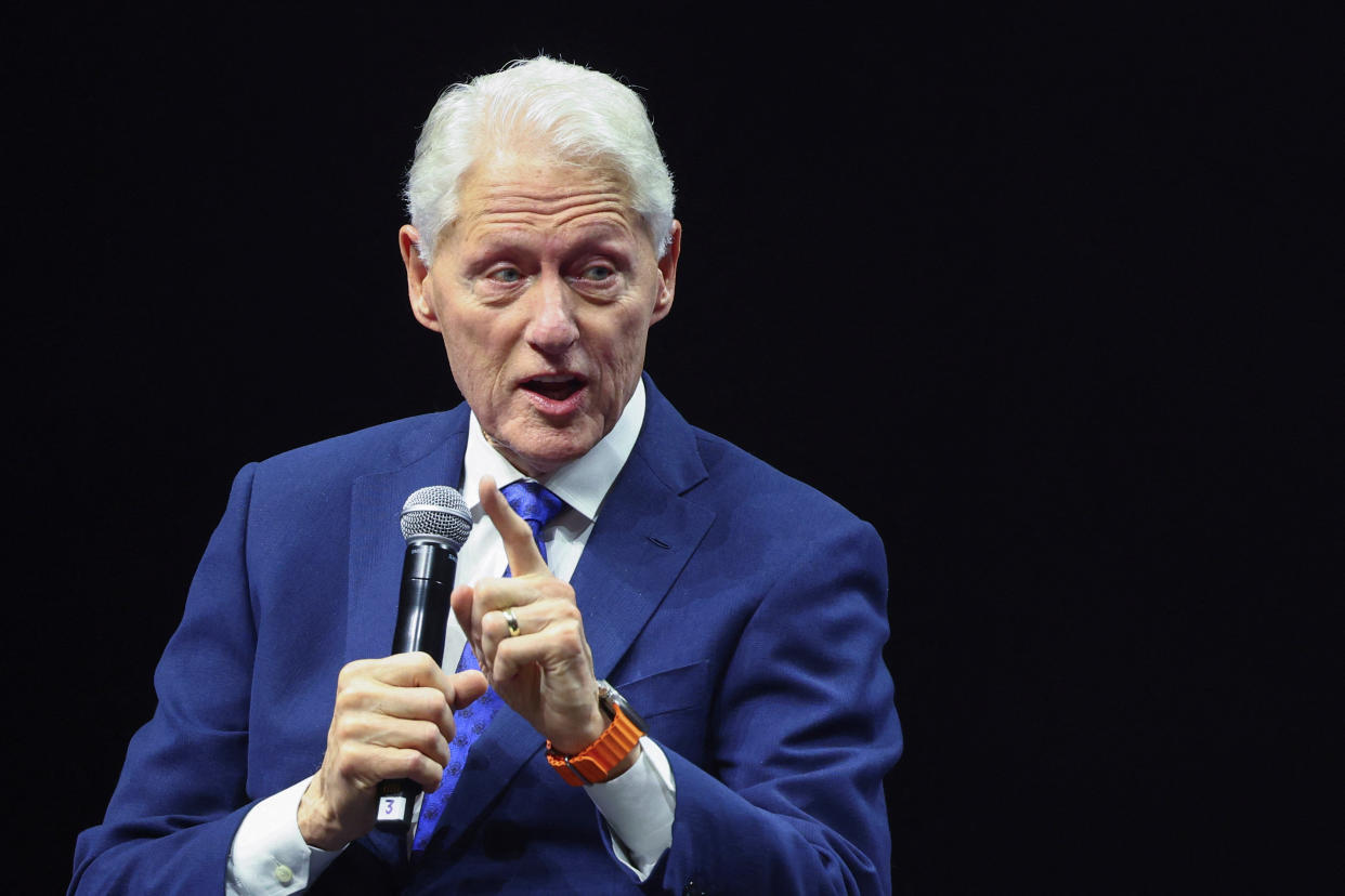 Former U.S. President Bill Clinton speaks during the annual event of Fundacion Telmex Mexico Siglo XXI (Telmex Mexico XXI Century Foundation) in Mexico City, September 6, 2024. REUTERS/Raquel Cunha