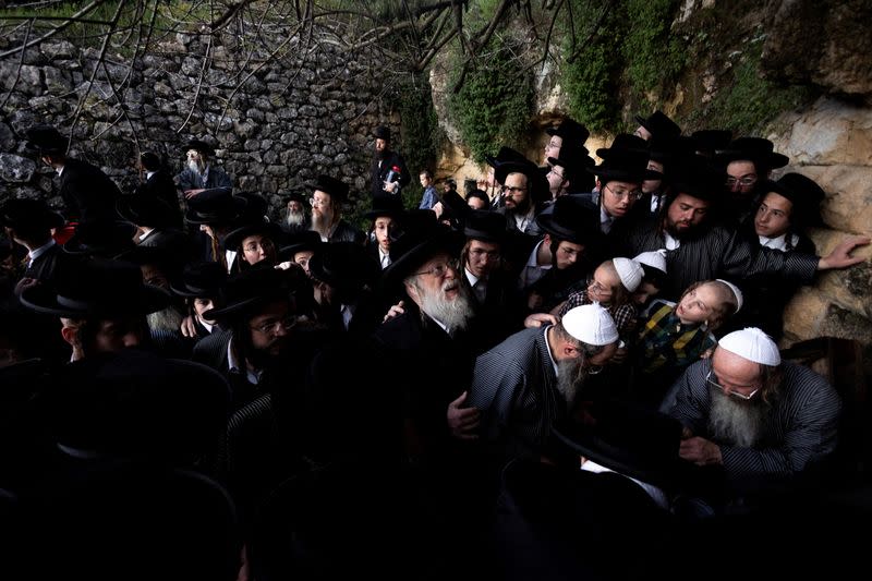 FILE PHOTO: Ultra-Orthodox Jews take part in the "Mayim Shelanu" ceremony near Jerusalem