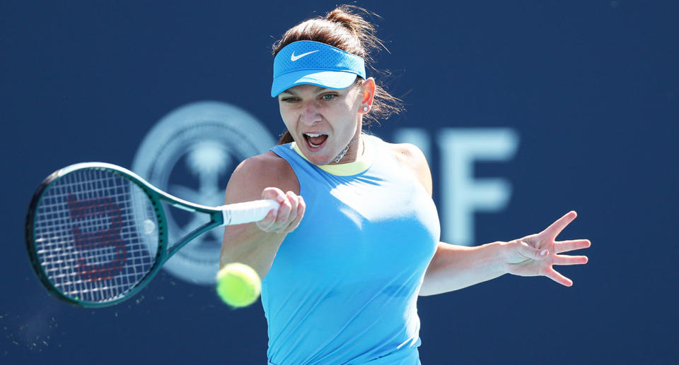 Seen here, Simona Halep at the Miami Open.