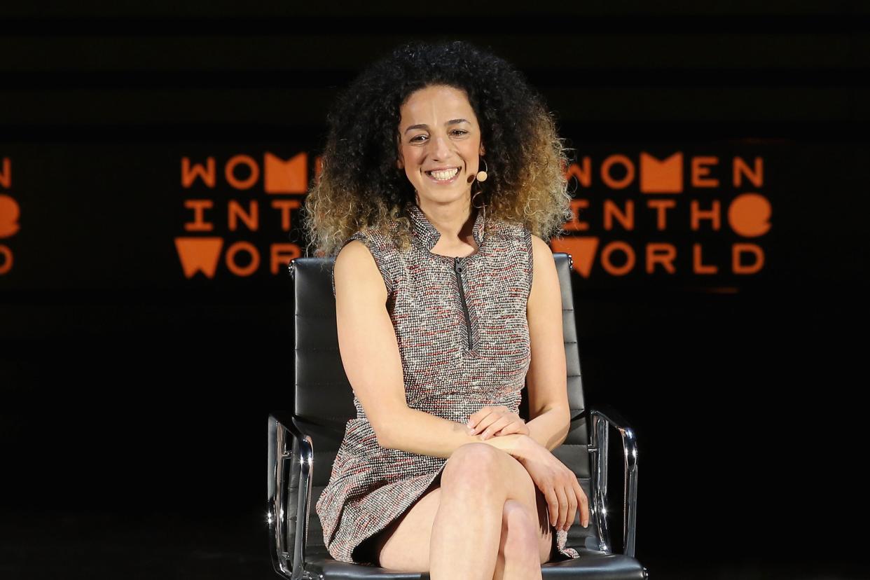 File: Author Masih Alinejad speaks onstage during Tina Brown's 7th Annual Women In The World Summit on 7 April 2016 in New York City (Getty Images)