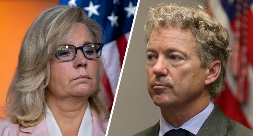 House Republican Conference chair Rep. Liz Cheney, R-Wyo. and Sen. Rand Paul (R-KY). (Photos: . Scott Applewhite/AP, Mark Wilson/Getty Images) 
