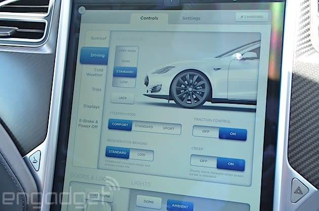 Tesla S car controls