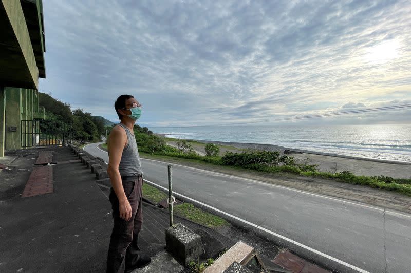 Radio enthusiast Robin Hsu at an unused military facility in Pingtung