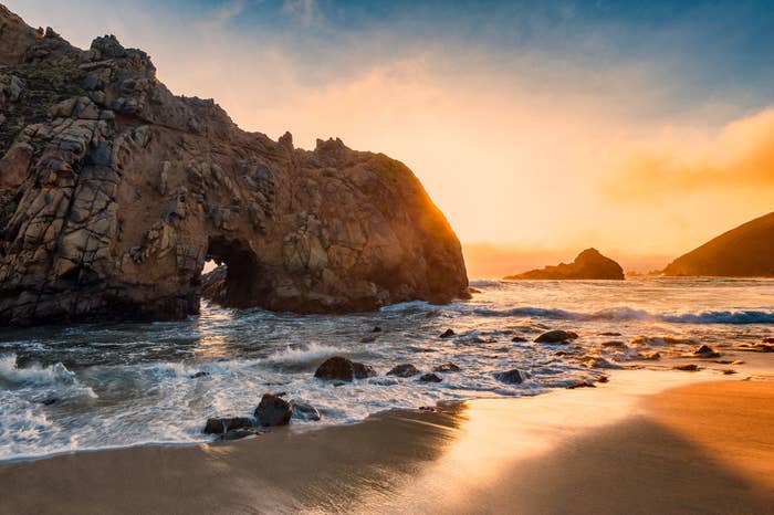 Rock formation on the beach