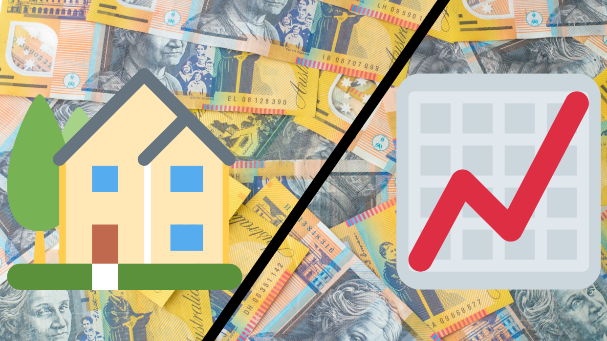 Pictured: Australian cash, house and investment chart. Image: Getty