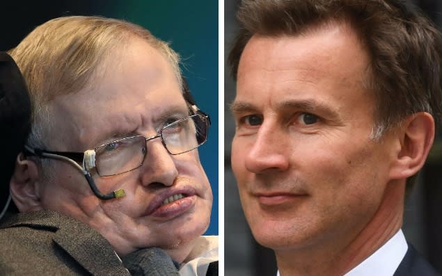Jeremy Hunt responds to Stephen Hawking's attack on the Conservatives' management of the NHS