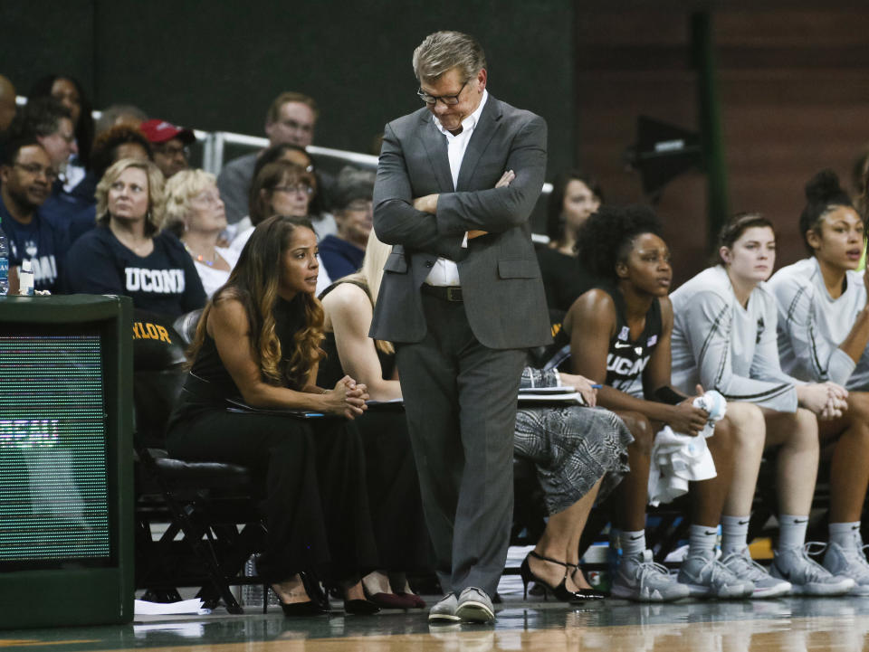 The UConn Huskies lost a regular season game. (AP Photo/Ray Carlin)