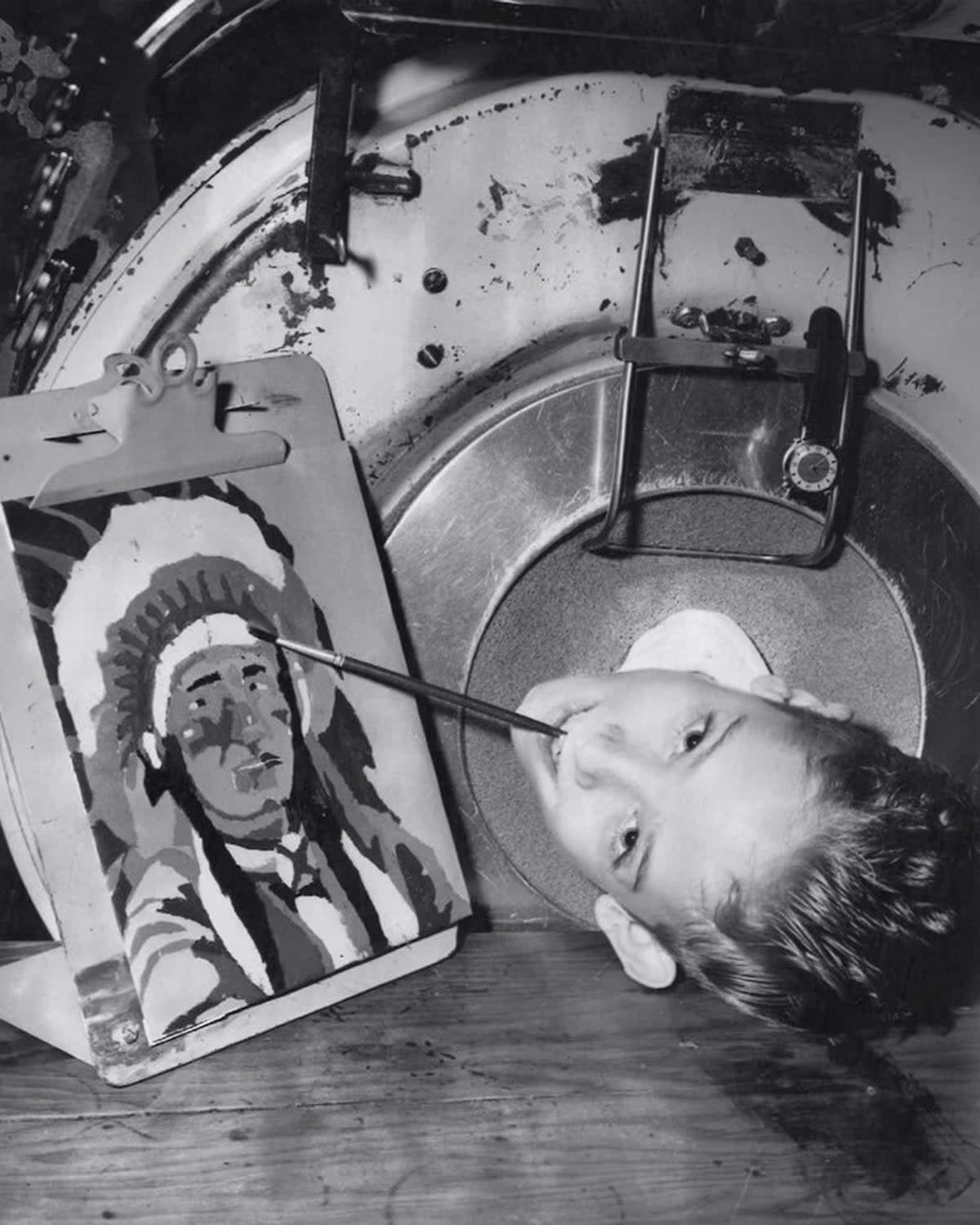 Paul Alexander pictured as a young boy, as he learned to paint with his mouth  ( Paul Alexander)