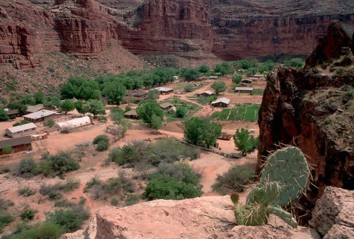 Supai Village in the Grand Canyon two miles from Havasu Falls