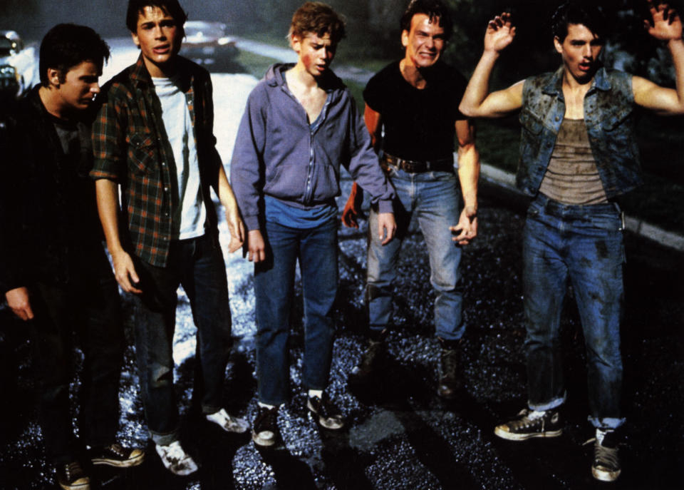 With, from left: Emilio Estevez, Rob Lowe, C. Thomas Howell and Patrick Swayze in Francis Ford Coppola’s The Outsiders. - Credit: Courtesy Everett Collection