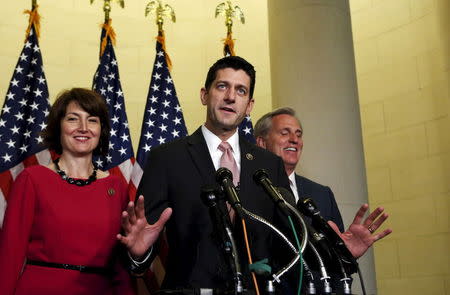 U.S. Representative Paul Ryan (R-WI) talks to the media after been nominated for speaker of the House of Representatives on Capitol Hill in Washington October 28, 2015. REUTERS/Yuri Gripas