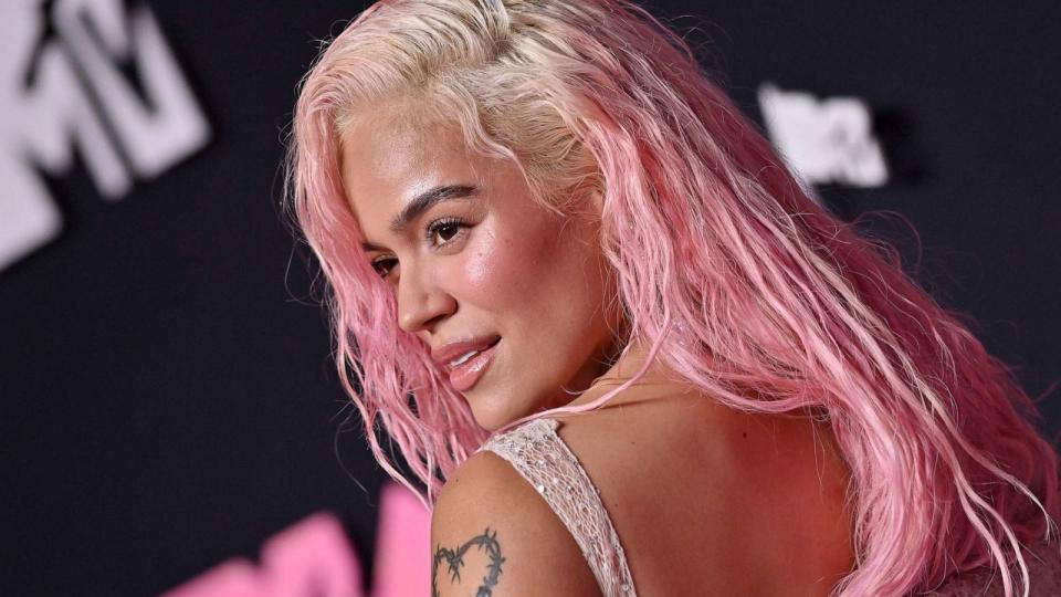 PHOTO: Karol G attends the 2023 MTV Video Music Awards at Prudential Center, on Sept. 12, 2023, in Newark, New Jersey. (Bauer-Griffin/FilmMagic via Getty Images)